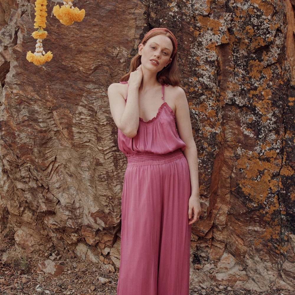 Louise Misha NWT legra top and olivia pant set S fuchsia pink